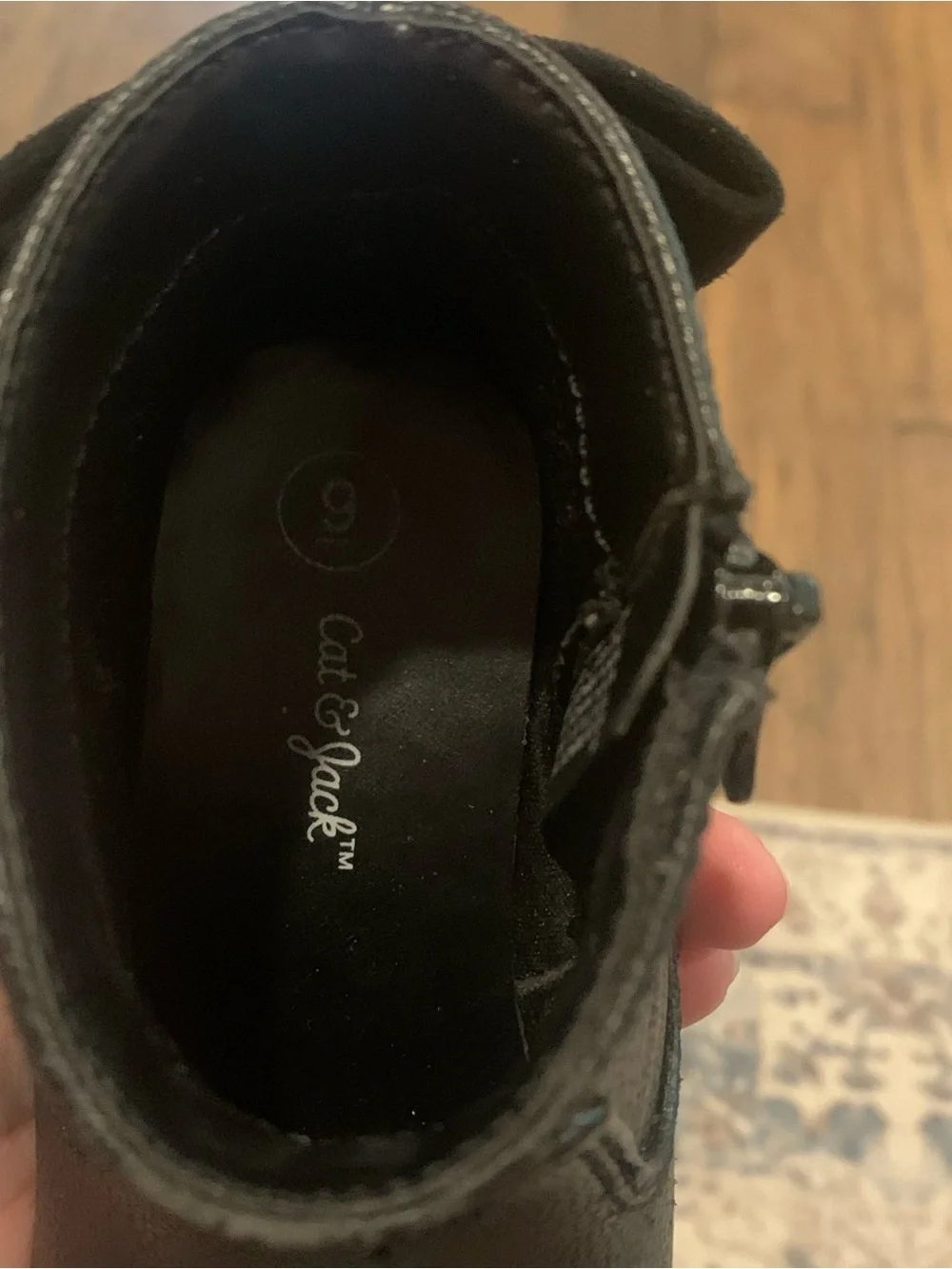 Cat & Jack Black Girls' Ankle Boots